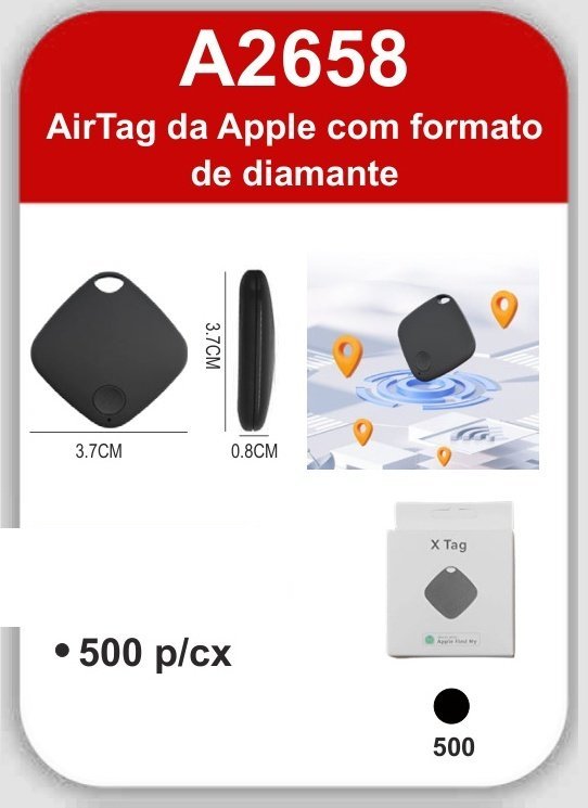 A2658 Airtag da Le com Formato de Diamante