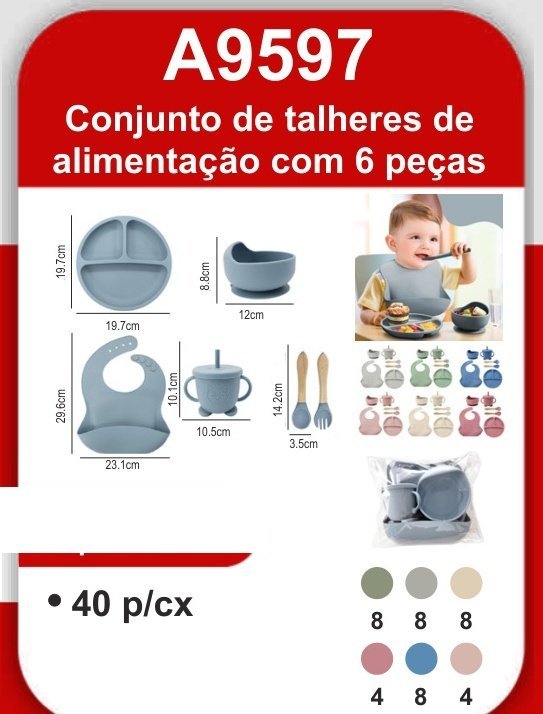 A9597 Conjunto de Talheres de Alimentação com 6 Peças