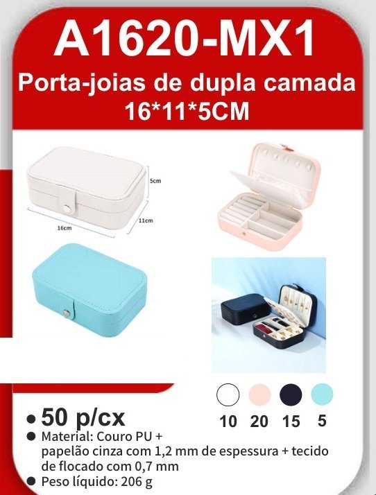 A1620-MX1 PORTA-JOIAS de Dupla Camada