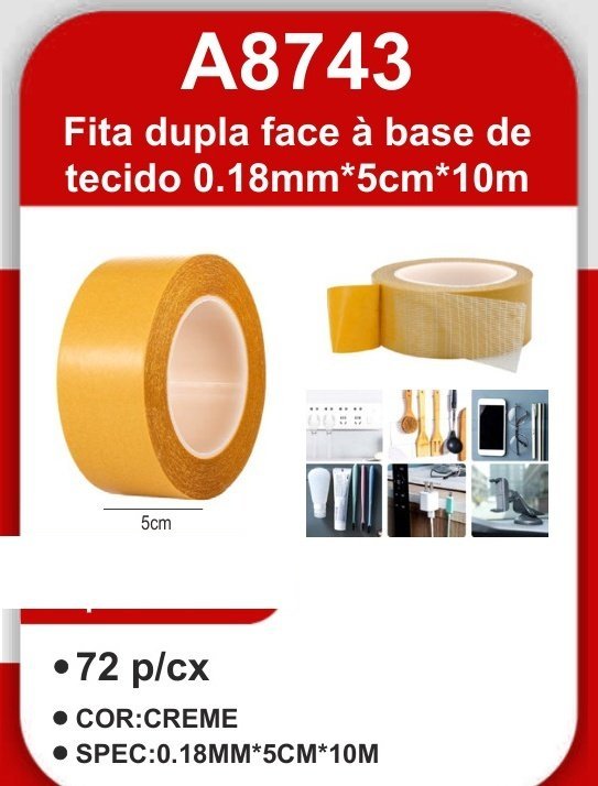 A8743 Fita Dupla Fa À Base de Tecido